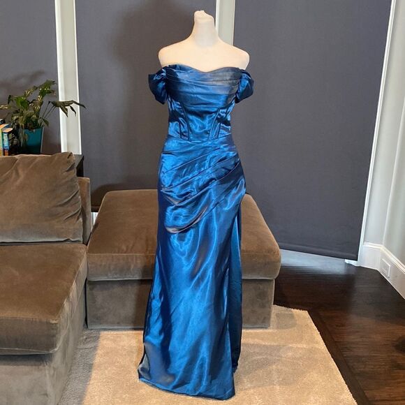 Women’s Off the Shoulder Mermaid Fit Prom Party Formal Dress Corset Back Size 4 - Picture 1 of 14